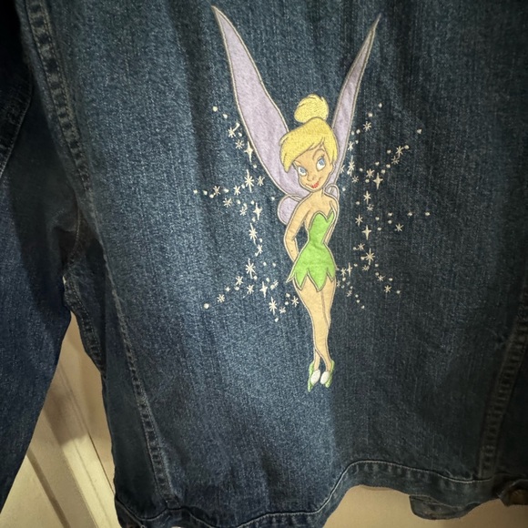 Disney Blue Denim Jacket with Tinkerbell and Pink Embroidery - Picture 5 of 6